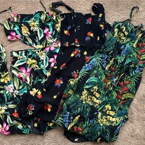 Collection of tropical print floral jumpsuits